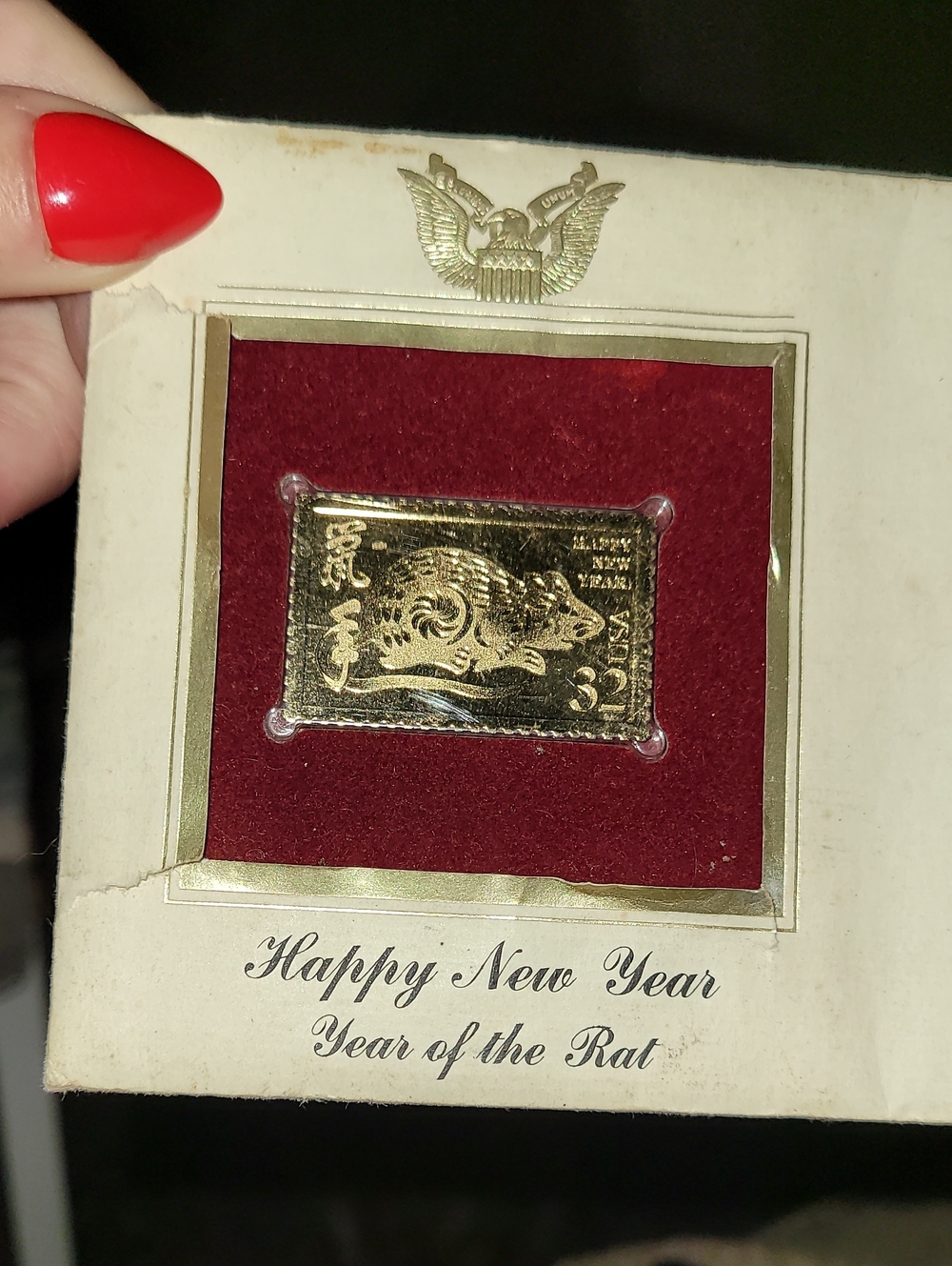 RARE Chinese Lunar New Year | Year of the Rat 22kt First Day Issue 8, Feb 1996
